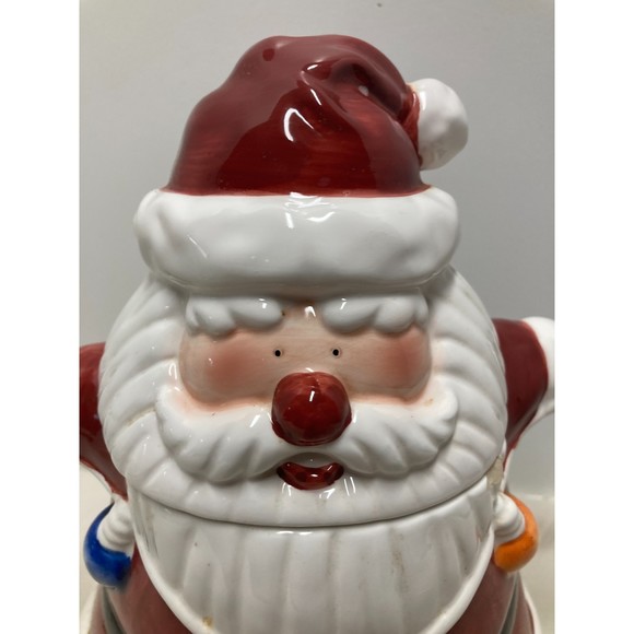 Ceramic Santa Holding Lights Cookie Jar - Asia Master Group - 12" Christmas Item - Picture 2 of 13